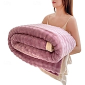 Недорогие Тонкие одеяла и пледы-пушистое одеяло из кроличьего флиса, всесезонный плед, утолщенное плюшевое одеяло из молочного бархата, мягкая теплая шаль для офиса, уютное одеяло для дивана