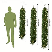 preiswerte LED Lichterketten-Neue 1,5M 1,8M 2,7M Norfolktanne Girlande für Dekorationen LED Lichterkette Künstliche Party-Girlande mit Lichtern für Innendekoration Urlaub Beleuchtung AA-Batteriebetrieb