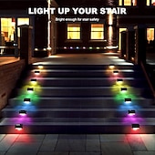 olcso Pathway Lights &amp; Lanterns-napelemes teraszvilágítás kültéri, napelemes oldalsó lámpák, vízálló LED-es lámpa kültéri teraszokhoz, korláthoz, lépcsőkhöz, lépcsőfokokhoz, kerítéshez, udvarhoz és teraszhoz, karácsonyi dekorációs