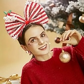 abordables Disfraces &amp; Accesorios-4 diademas navideñas, con gorro de Papá Noel y astas de reno, bonitos accesorios navideños para el cabello para niños y adultos, accesorios para disfraces y actuaciones navideñas.