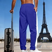 economico Gamba Dritta-Per uomo Pantaloni da tuta Pantaloni Pantaloni della tuta a gamba dritta Coulisse Tasca Elastico in vita Blocco di colori Comodità Sport all'Aperto Quotidiano Moda Casual Nero Rosso Micro-elastico