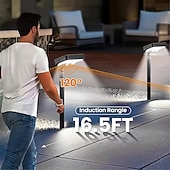 cheap Pathway Lights &amp; Lanterns-92led Tri Color Switching Solar Lawn Light Motion Sensor Channel Light Usb Power Supply Adjustable Angle Garden Courtyard Lighting  1PC