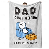 abordables Mantas y colchas-Día del padre Manta Mantas de vellón Manta para sofá Regalo papá 3D Gracioso Humorístico Sofá Cama Manta decorativa Manta cálida Decoración del hogar