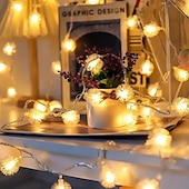 abordables Luces de cadena de fiesta-Luces de Cuerda Diente de León con Control Remoto 8 Modos 10m 80LED Lindas Luces de Hadas Blanco Cálido para Árbol Dormitorio Ambiente Festivo Decoración de Fiesta de Boda Cumpleaños