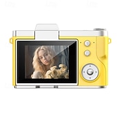 お買い得  アクションカメラ-1080P HDポータブルCCDカメラ 4Kレンズ フリップスクリーン USB充電式リチウムポリマーバッテリー 初心者向け旅行Vlogging 完璧なバレンタインデーギフト 初心者カメラ