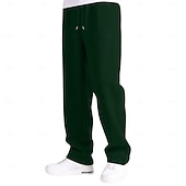 preiswerte Gerade Bein-Herren Jogginghose Jogginghose mit weitem Bein Hose Jogginghose mit offenem Saum Kordelzug Elastischer Bund Einfach Atmungsaktiv Volle Länge Lässig Täglich Sport im Freien Mode Basic Schwarz Rote
