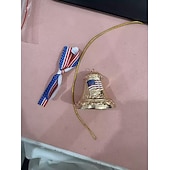 levne 250. výročí USA-Ozdoba na zvonek k 250. výročí Spojených států, ručně vyráběná kovová smaltovaná pamětní závěsná dekorace, ozdoba na zvonek svobody pro sběratele, vlastenecký strom, plot, terasu