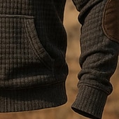  Pánské Kapuce Vaflové mikiny s kapucí Svetrová mikina s kapucí Hnědá Kapuce Bez vzoru Slátanina Barevné bloky S texturou Sporty a outdoor Ležérní Denní Šik ven Chladný Sportovní oblečení Jaro & podzim