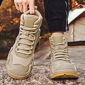 baratos Botas de caminhada-calçados esportivos masculinos bege de cano alto - botas táticas de caminhada duráveis para aventuras ao ar livre
