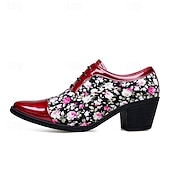 abordables Chaussures Déclaration-Chaussures à talons hauts noires à motif floral pour homme – Design élégant et tendance, parfaites pour les événements formels, les tenues tendance et les sorties en soirée