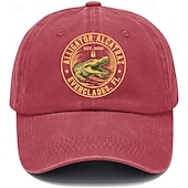 cheap Men's Baseball Cap-Men's Baseball Cap Sun Hat Trucker Hat Pink Red Polyester Print Fashion Casual Street Daily Crocodile Adjustable Sunscreen Breathable