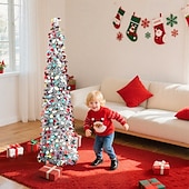 お買い得  屋内のクリスマスライト-クリスマス カラフルな小さな円形シルバー折りたたみクリスマスツリー LED ライト、5M 50LED 暖かい光のストリング、1.5M/5FT AAA バッテリーボックス、インドア リビングルーム、書斎、階段、パーティーホリデー装飾小道具用