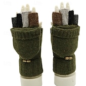 お買い得  メンズのスカーフ ＆ 手袋-男性用 1ペア ハーフフィンガー ウインター ニット手袋 ファッション 近代の 手袋 保温 編み カラーブロック 秋 ブラック グリーン ライトグレー ダックグレー