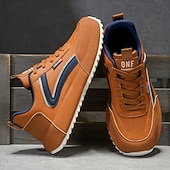 cheap Casual Sneakers-Men's Casual Tan Sport Sneakers – Trendy Athletic Design, Comfortable for Everyday Wear, Ideal for Casual Outings and Active Days