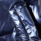 abordables Manteaux &amp; vestes-Homme Manteau d'Hiver Doudoune Veste Matelassée Avec Poches Polyester Vacances Tenue quotidienne Date Régulier Mode Occasionnel Confortable Chaleur Thermique Hiver Couleur Unie / Unie Argent Noir