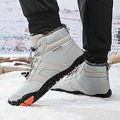 billiga Vinter- och snöstövlar-Orange och bruna vattentäta vandringskängor för män med pälsfoder – slitstarka och snygga skor för julens utomhusäventyr och vintervandringar