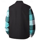 ieftine cămăși de flanel-Bărbați Shacket Jachetă cămașă Jachete Iarnă Plisat Vacanță Purtare Zilnică Negru Albastru celest Manșon Lung Rever Toamnă Iarnă Îmbrăcăminte Buzunar frontal