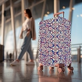 baratos Desgaste em casa e chinelos em casa-Capa protetora elástica para mala de viagem com estampa artística.