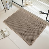 abordables Alfombra de baño absorbente-Alfombra de baño tipo gofre, alfombras de baño bohemias antideslizantes y lavables, ultrasuaves, súper absorbentes y de secado rápido, decoración rústica para el baño