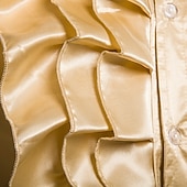 economico Camicie in raso da uomo-Per uomo Camicia Camicia elegante Camicia casual Camicia con Bottoni Camicia da Ballo Semplice Carnevale Formale Bianco Rosso Viola Oro Manica Lunga Colletto Mao Tutte le stagioni Abbigliamento