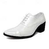 abordables Zapatos Oxford-Zapatos de vestir para hombre de piel sintética roja con detalle de tachuelas: elegantes zapatos de fiesta de Navidad para hombre.