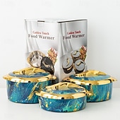 baratos Conjunto de Cozinha-Conjunto de aquecedor de alimentos Touch, 3 peças, caçarola térmica com tampas, recipiente isolado em aço inoxidável para alimentos quentes/frios, utensílio de cozinha antiaderente, revestimento