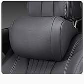 baratos Encostos de cabeça e Almofadas lombares-Almofada de encosto de cabeça de carro em couro sintético - suporte de pescoço ultramacio ergonômico com pressão zero, design respirável para todas as estações, adequado para a maioria dos veículos,