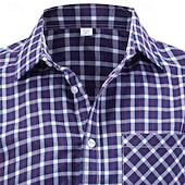 ieftine Cămăși de rochie pentru bărbați-Bărbați Cămașă Cămașă de Costum Camașă cu nasturi Plisat Nuntă Zilnic Bleumarin Albastru piscină Gri Deschis Manșon Lung Răsfrânt Primăvară Toamnă Îmbrăcăminte Buzunar frontal