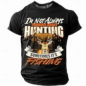 voordelige Hobby T-shirts-Voor heren Hert T-shirt Korte mouw T-shirt 3D-afdrukken Strakke ronde hals Overhemd Modieus Dagelijks Dagelijks Straat Jagen blauw Zwart Groen Zomer Lente Kleding S M L XL XXL XXXL
