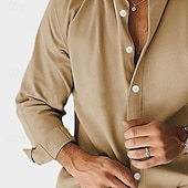 economico Camicie eleganti da uomo-Per uomo Camicia Camicia elegante Camicia casual Semplice All'aperto Streetwear Nero Bianco Blu marino Blu Manica Lunga Bavero Estate Primavera Abbigliamento Puro