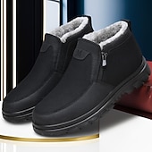 حذاء شتوي رجالي سهل الارتداء من الجلد الصناعي مع بطانة من الصوف - حذاء مريح ودافئ للطقس البارد والنزهات غير الرسمية رخيصةأون أحذية الشتاء والثلوج-حذاء شتوي رجالي سهل الارتداء من الجلد الصناعي مع بطانة من الصوف - حذاء مريح ودافئ للطقس البارد والنزهات غير الرسمية