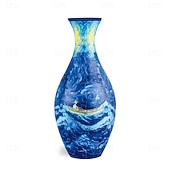 billige Vaser og kurv-3D-puslespillvase, 160-delers buet plastblomstervase lekkasjesikker premium plast kunstneriske mønstre for ekte blomster hjemmekontor gave til innflytningsfest, ideell for blomsteroppsats