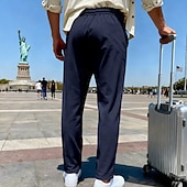 economico Gamba Dritta-Per uomo Pantaloni da tuta Pantaloni Pantaloni della tuta a gamba dritta Coulisse Tasca Elastico in vita Semplice Comodità Sport all'Aperto Quotidiano Moda Casual Verde militare Nero Micro-elastico