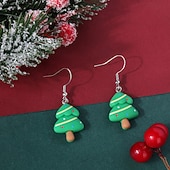 economico Anelli da donna-orecchini a forma di albero di Natale con ornamenti colorati - graziosi gioielli natalizi per regali di Natale