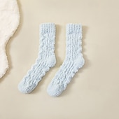 preiswerte Socken-Damen Crew Socken Outdoor Ferien Einfarbig Polyester Lässig Warm 1 Paar