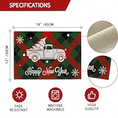 baratos Placemats &amp; Coasters &amp; Trivets-6 peças de floco de neve vermelho de natal &amp;Jogo americano de boneco de neve de árvore de Natal resistente ao calor, jogos americanos quadrados de linho para decoração de mesa de sala de jantar,
