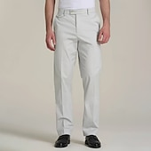 preiswerte Schlank-Herren Hose Anzughose Chinos Tasche Knöpfe Einfach Komfort Formell Party Arbeit Mode Klassicher Stil Marineblau Hellgrau Mikroelastisch