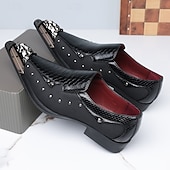 baratos Mocassins-Homens Clássico Casual Diário Pele PU Confortável Respirável Sem Atacadores Preto Branco Vermelho Verão Primavera Outono