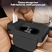 ieftine Husă Scaun Auto-Pernă cotieră consolă centrală auto nouă cu 2 suporturi pentru pahare, pernă de înălțire a cotierei 4 în 1, husă de pernă auto pentru cotiera auto, pentru toate anotimpurile