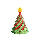 baratos Figuras Colecionáveis-Decorações de árvore de Natal em espiral impressas em 3D - versáteis e giratórias, adequadas para decoração de mesa em casa e no escritório, presente ideal para vários festivais, incluindo Natal e Ano