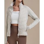 cheap Puffer Jackets-Women's Hiking Jacket Puffer Jacket Thermal Jacket Outdoor Thermal Warm Hiking Outfits Hiking Clothes Winter Autumn / Fall Top Camping / Hiking / Caving Winter Sports Running Solid Color Black White