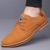 abordables Occasionnel-Homme Basket Chaussures de confort Marche Occasionnel Quotidien Soirée &amp; Fête Daim Chaud À lacets Brun foncé Noir Jaune Été Printemps