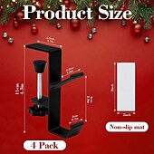 olcso Harisnyák és tartók-4 db hosszú harisnyatartó karácsonyi dekorációhoz – 2 az 1-ben kandallópárkány és koszorútartó, állítható fém akasztók harisnyák felakasztásához, fúrás nélkül, ünnepi otthoni kiegészítő