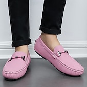 ieftine Loafers casual-Bărbați Mocasini &amp; Balerini Retro Mărime Plus Size Plimbare Casual Zilnic PU piele Comfortabil Cizme înalte Loafer Galben Roz Mov Deschis