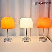 cheap Table Lamps-1pc Retro Glass Mushroom Table Lamp, Modern Bedroom Bedside Homestay Atmosphere Decor Lamp Living Dining Room Medieval Glass Desk Lamp