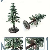 cheap Collectible Figurines-10-Piece Mini Arctic Igloo and Evergreen Tree Figurine Set, Plastic Mini Shelters with Snow-Covered Trees, Mushroom-Themed Garden Decoration Toys, Perfect for Desktop and Bookshelf Displays