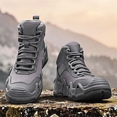 baratos Botas de caminhada-calçados esportivos masculinos bege de cano alto - botas táticas de caminhada duráveis para aventuras ao ar livre