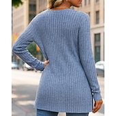 economico Giacche da corsa-Per donna Tinta unita Cardigan lavorato a maglia Autunno Manica Lunga Athleisure Scollo a V All'aperto Viaggio Sportivo Blu Rosa scuro Nero abbigliamento sportivo Abbigliamento sportivo