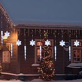 cônes de glace de Noël, flocons de neige, rideaux en fil de cuir, guirlande lumineuse, balcon du salon, porche, lumières de décoration d'ambiance de fête, télécommande 8 fonctions, alimentation USB abordables Lumières de cordes de vacances-cônes de glace de Noël, flocons de neige, rideaux en fil de cuir, guirlande lumineuse, balcon du salon, porche, lumières de décoration d'ambiance de fête, télécommande 8 fonctions, alimentation USB
