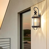 baratos luzes de parede ao ar livre-Iluminação externa 17 polegadas (cerca de 43,2 cm) luz de parede externa de cobre lanterna preta luz de varanda ip65 luz de parede externa à prova d'água adequada para casa, quintal, garagem, entrada